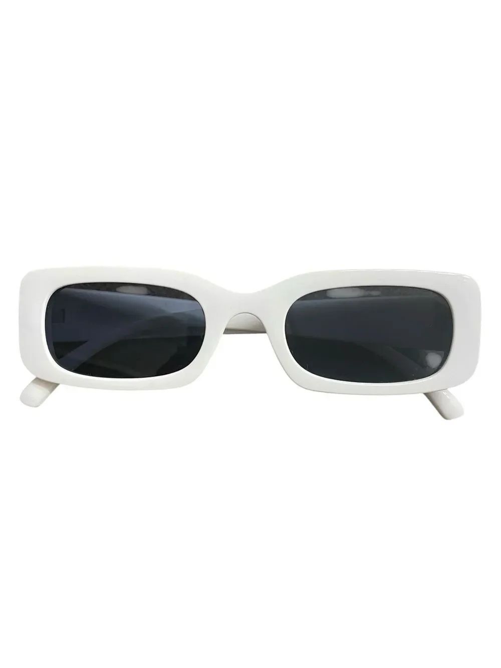 White Rectangle Sunglasses Y2K Style Trendy Fashion Shades